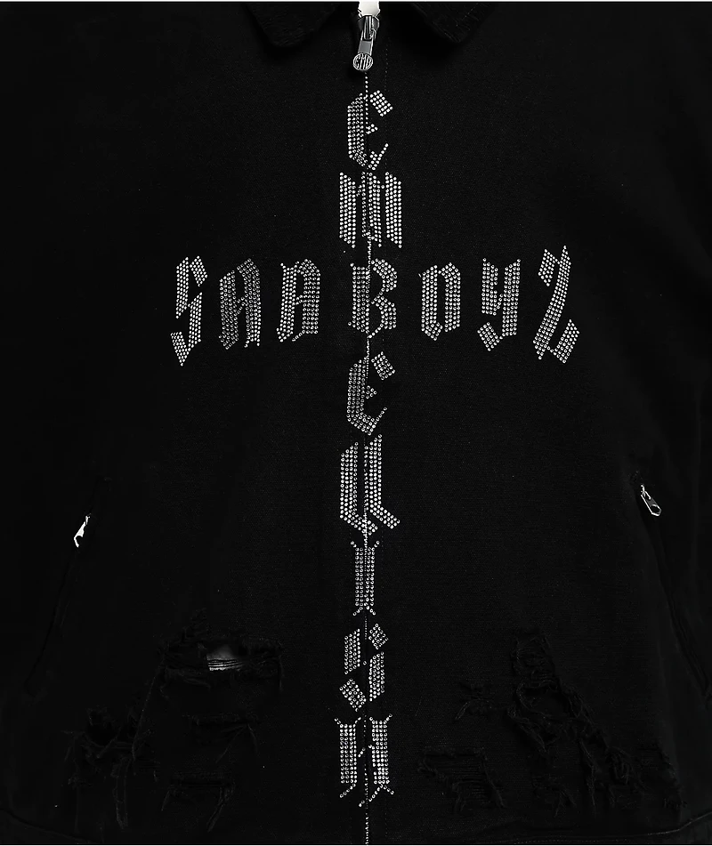 $AD BOYZ x Embellish Cross Black Work Jacket