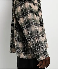 $AD BOYZ  x Embellish Crystal Green & Brown Flannel Shirt