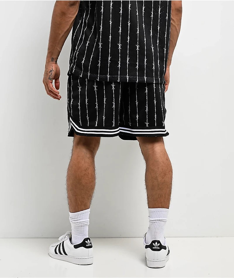 $AD BOYZ By Junior H Arrows Black Mesh Shorts