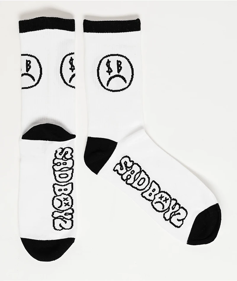 $AD BOYZ By Junior H Logo White Crew Socks