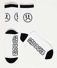 $AD BOYZ By Junior H Logo White Crew Socks