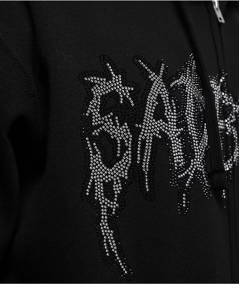 $AD BOYZ By Junior H Rhinestone Logo Black Zip Hoodie