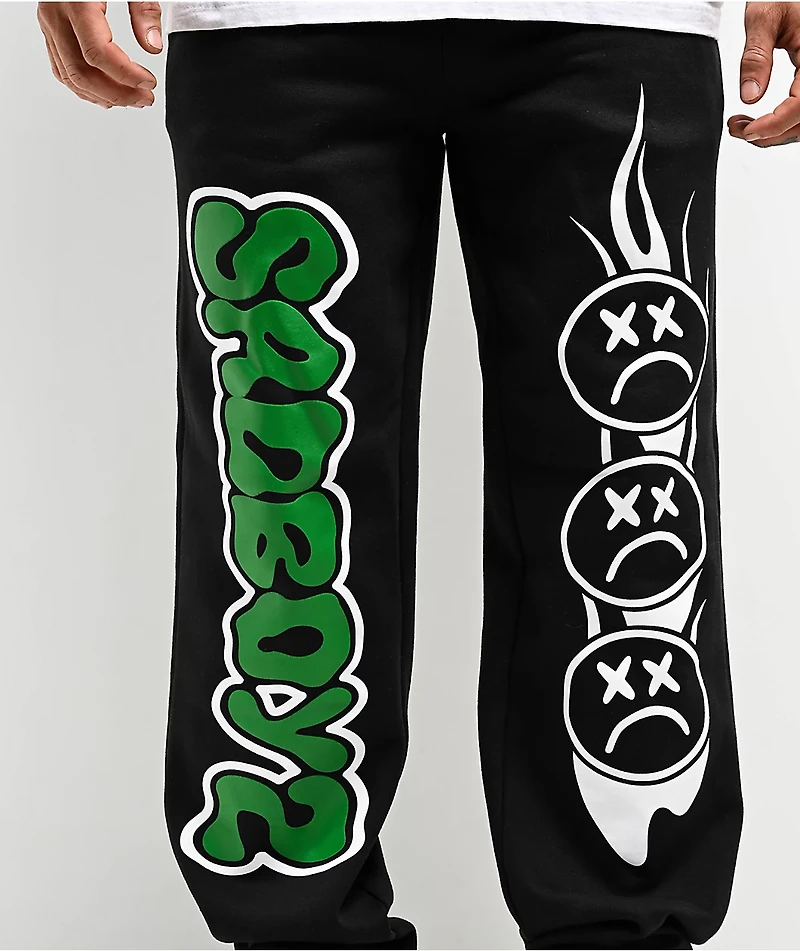 $AD BOYZ By Junior H Web Black Sweatpants