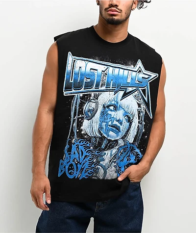 $AD BOYZ by Junior H  X Lost Hills Future Black Tank Top