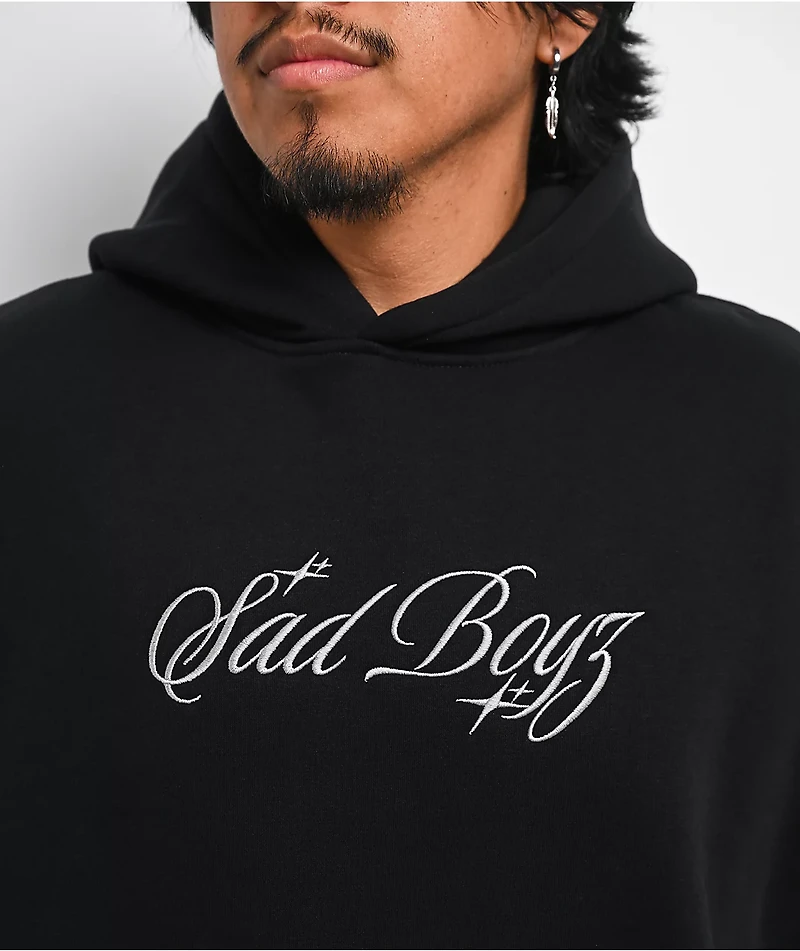$AD BOYZ by Junior H 3M Embroidered Black Hoodie