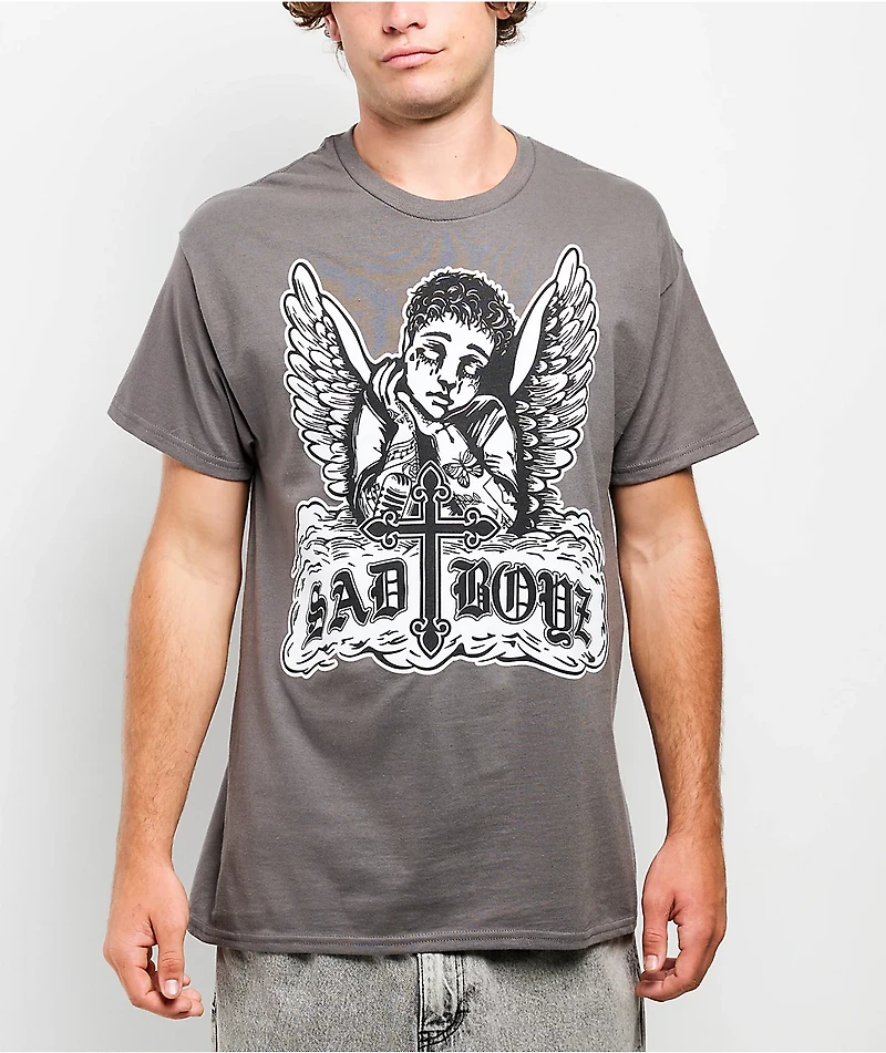 $AD BOYZ by Junior H Angel Armori Charcoal T-Shirt