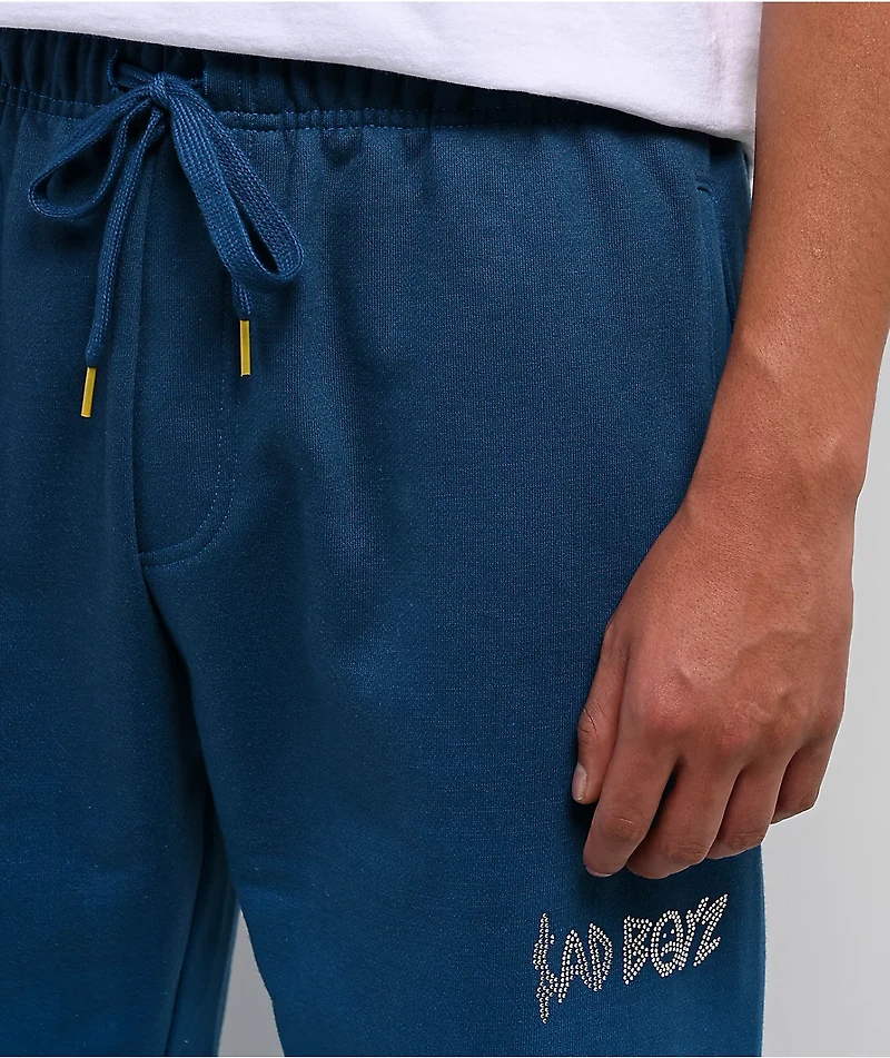 $AD BOYZ by Junior H Angel Blue Rhinestone Sweatpants