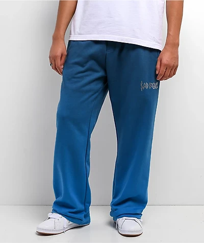 $AD BOYZ by Junior H Angel Blue Rhinestone Sweatpants