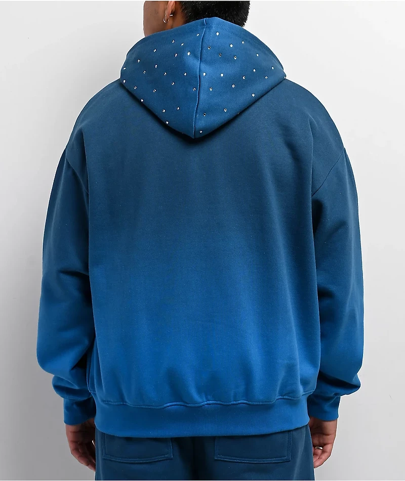 $AD BOYZ by Junior H Angel Blue Rhinestone Zip Hoodie