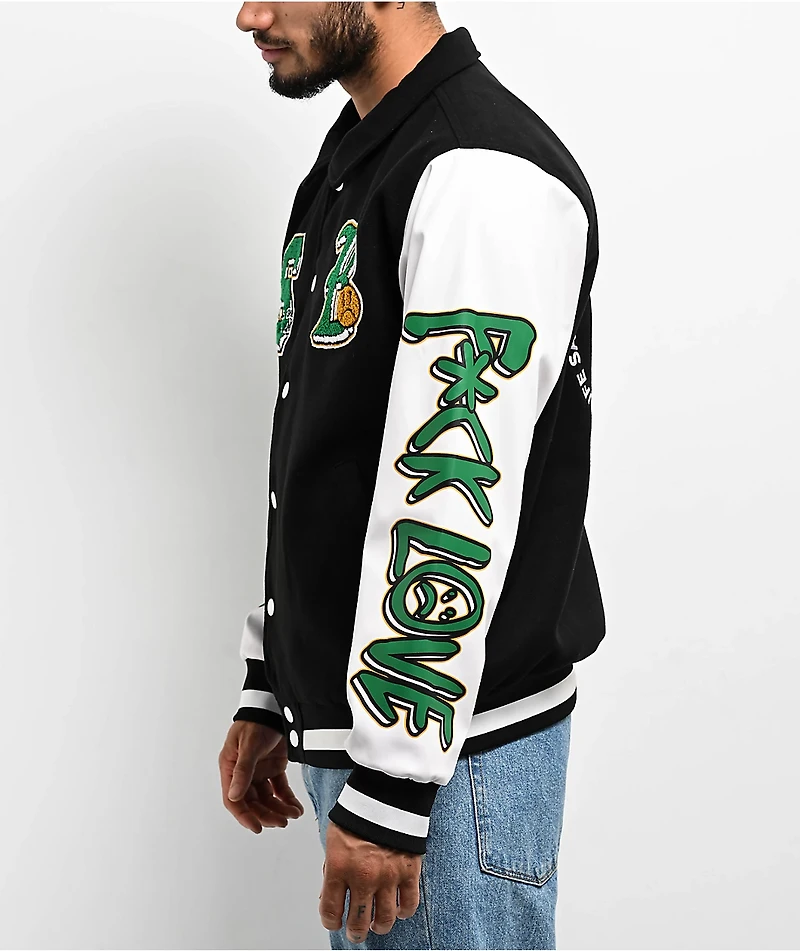 $AD BOYZ by Junior H Arrows Black & White Varsity Jacket
