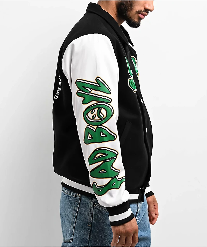 $AD BOYZ by Junior H Arrows Black & White Varsity Jacket