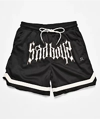 $AD BOYZ by Junior H Baller Black Mesh Shorts