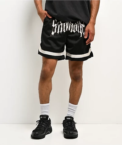 $AD BOYZ by Junior H Baller Black Mesh Shorts