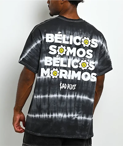 $AD BOYZ by Junior H Belicos Somos Black & White Tie Dye T-Shirt