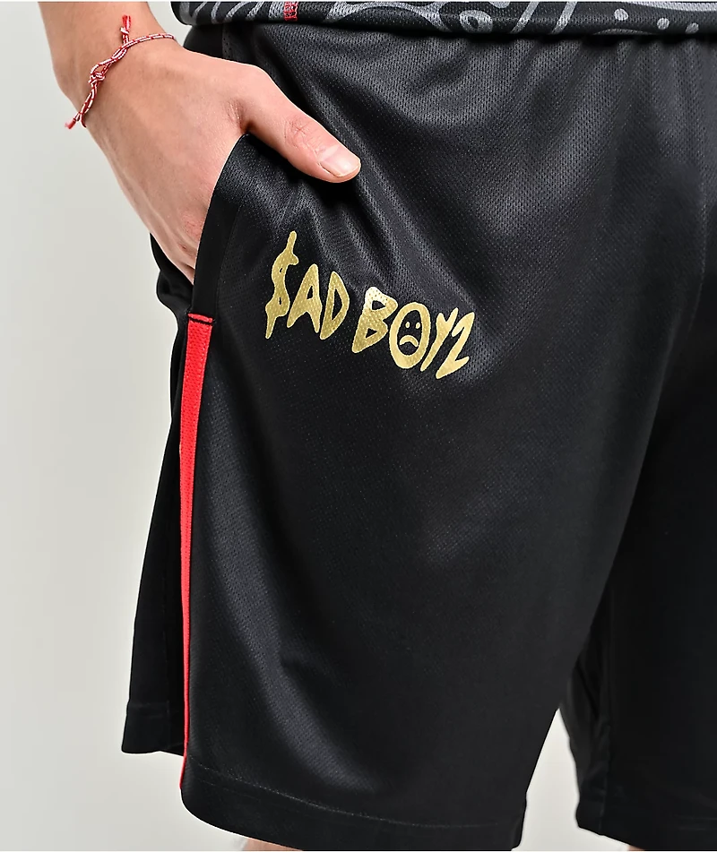 $AD BOYZ by Junior H Black Mesh Soccer Shorts