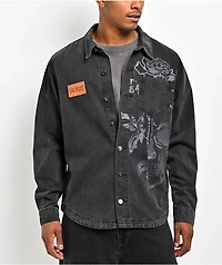 $AD BOYZ by Junior H Denim Black Long Sleeve Button Up Shirt