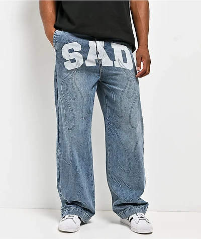 $AD BOYZ by Junior H Denim Blue Baggy Jeans