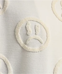 $AD BOYZ by Junior H Face Woven Off White Terry Short Sleeve Button Up Shirt