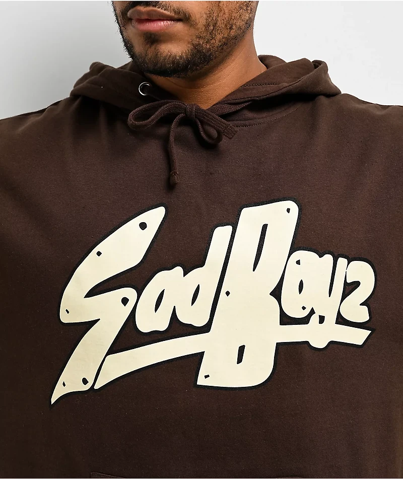 $AD BOYZ by Junior H Faces Brown Hoodie
