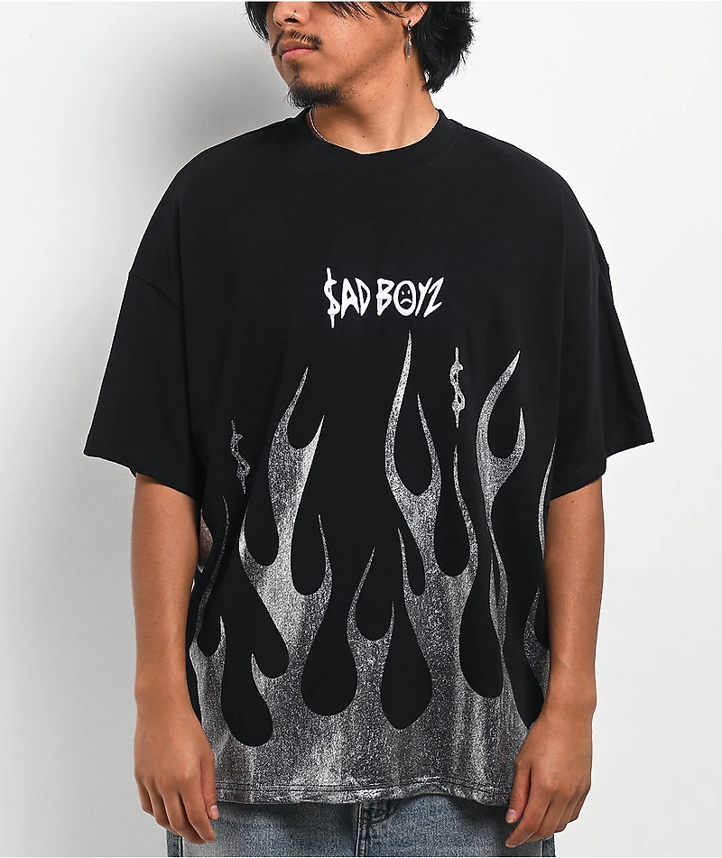 $AD BOYZ by Junior H Flame Black T-Shirt