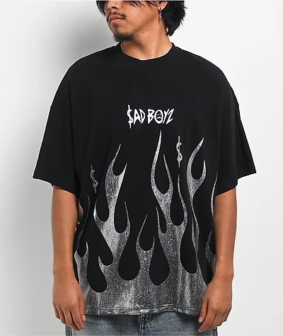 $AD BOYZ by Junior H Flame Black T-Shirt