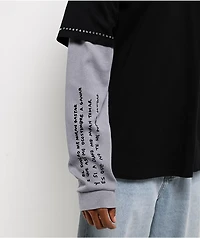 $AD BOYZ by Junior H Flames Black & Grey 2fer Long Sleeve T-Shirt