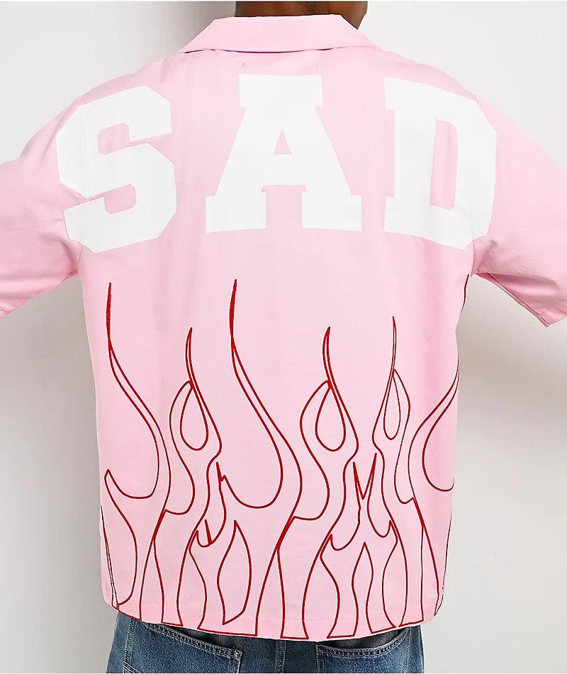 $AD BOYZ by Junior H Flames Poplin Pink Work Shirt