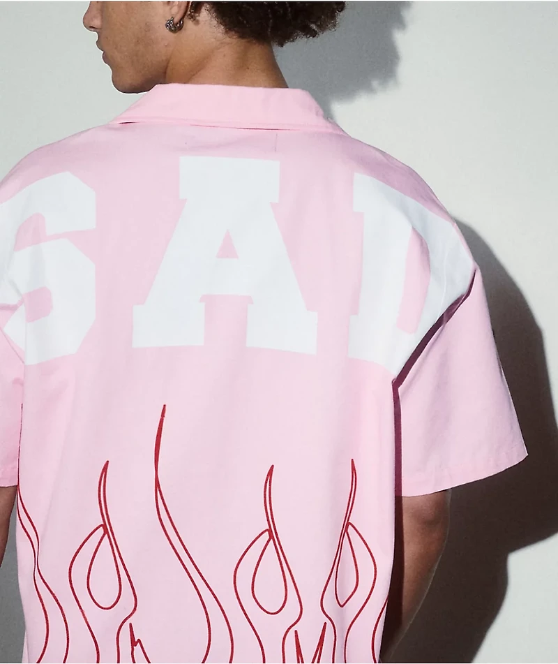 $AD BOYZ by Junior H Flames Poplin Pink Work Shirt