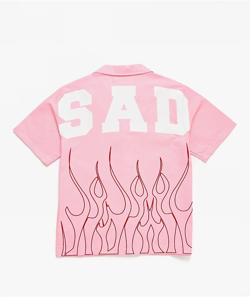 $AD BOYZ by Junior H Flames Poplin Pink Work Shirt