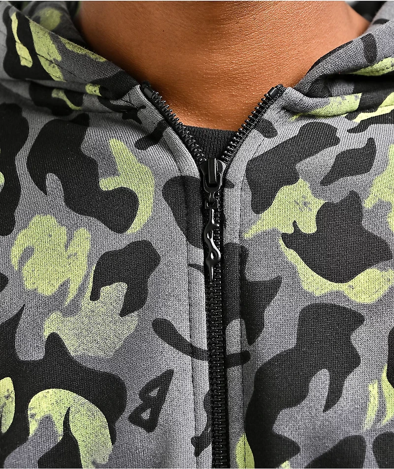$AD BOYZ by Junior H Giant Cheetah Grey Zip Hoodie