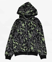 $AD BOYZ by Junior H Giant Cheetah Grey Zip Hoodie