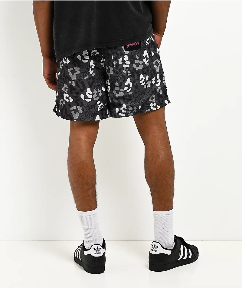 $AD BOYZ by Junior H Jungle Black Mesh Shorts