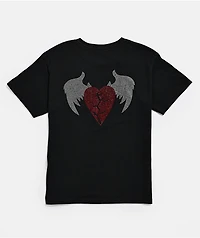 $AD BOYZ by Junior H Kids Broken Heart Rhinestone Black T-Shirt