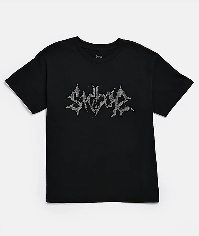 $AD BOYZ by Junior H Kids Broken Heart Rhinestone Black T-Shirt