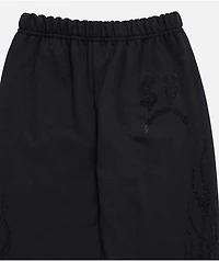 $AD BOYZ by Junior H Kids Rhinestone Flames Black Sweatpants