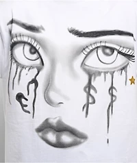 $AD BOYZ by Junior H Love N Money Tears White T-Shirt