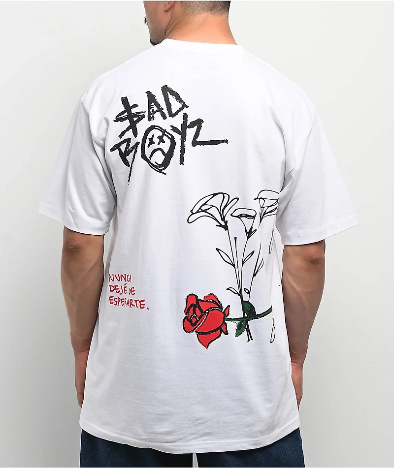 $AD BOYZ by Junior H Love N Money Tears White T-Shirt