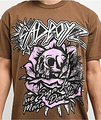 $AD BOYZ by Junior H Pink Roses Brown T-Shirt