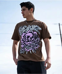 $AD BOYZ by Junior H Pink Roses Brown T-Shirt