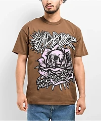 $AD BOYZ by Junior H Pink Roses Brown T-Shirt