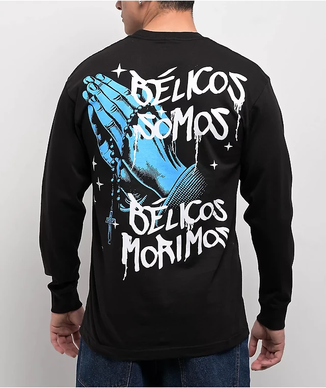 SAD BOYZ $AD BOYZ by Junior H Pray El Azul Black Long Sleeve T 