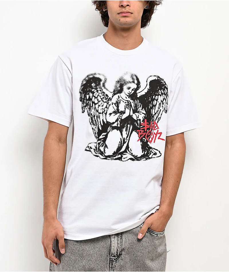$AD BOYZ by Junior H Praying Angel White T-Shirt
