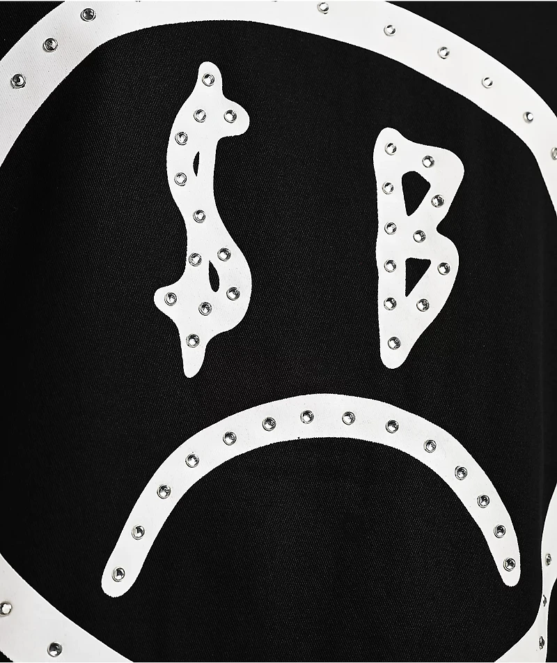 $AD BOYZ by Junior H Rhinestone Black Full Zip Work Shirt