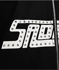 $AD BOYZ by Junior H Rhinestone Black Full Zip Work Shirt