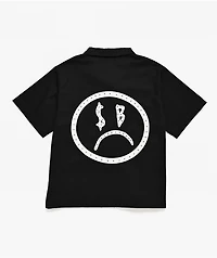 $AD BOYZ by Junior H Rhinestone Black Full Zip Work Shirt