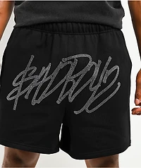 $AD BOYZ by Junior H Rhinestone Black Sweat Shorts