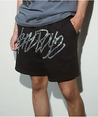 $AD BOYZ by Junior H Rhinestone Black Sweat Shorts