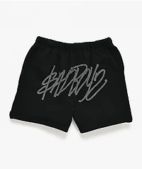 $AD BOYZ by Junior H Rhinestone Black Sweat Shorts