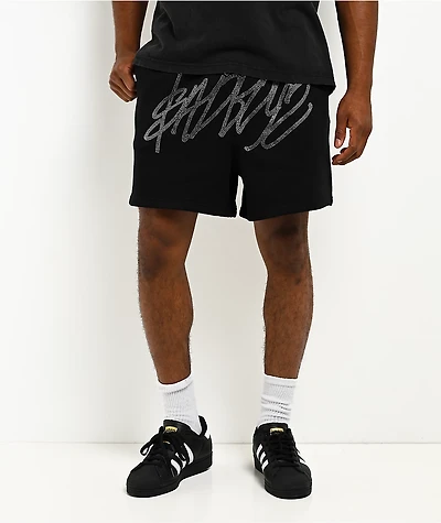 $AD BOYZ by Junior H Rhinestone Black Sweat Shorts