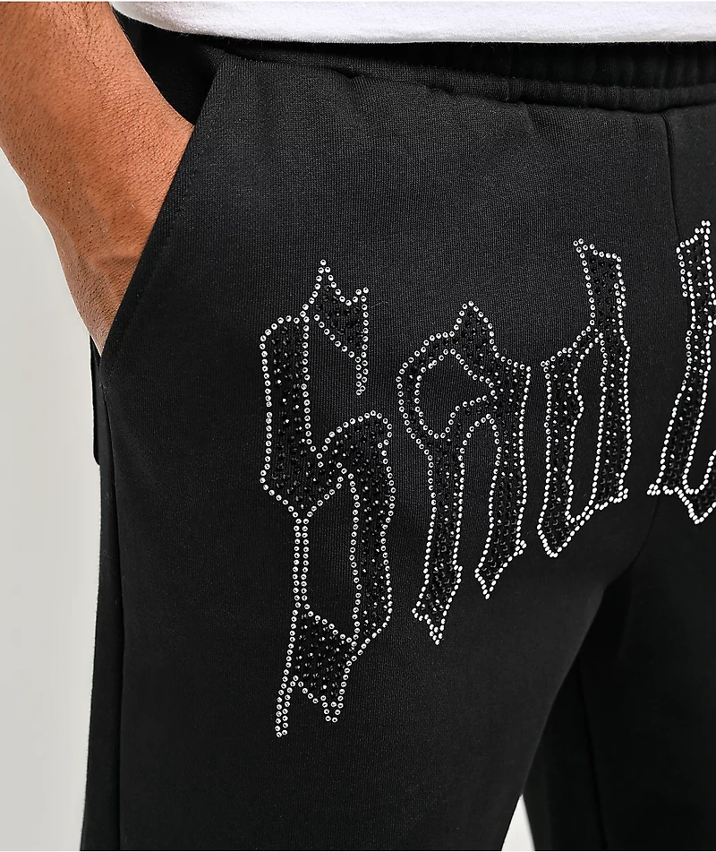 $AD BOYZ by Junior H Rhinestone Black Sweatpants